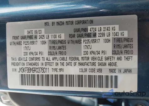 2024 Mazda Cx-5 2.5 S Select from USA, damaged, VIN JM3KFBBM9R0376011